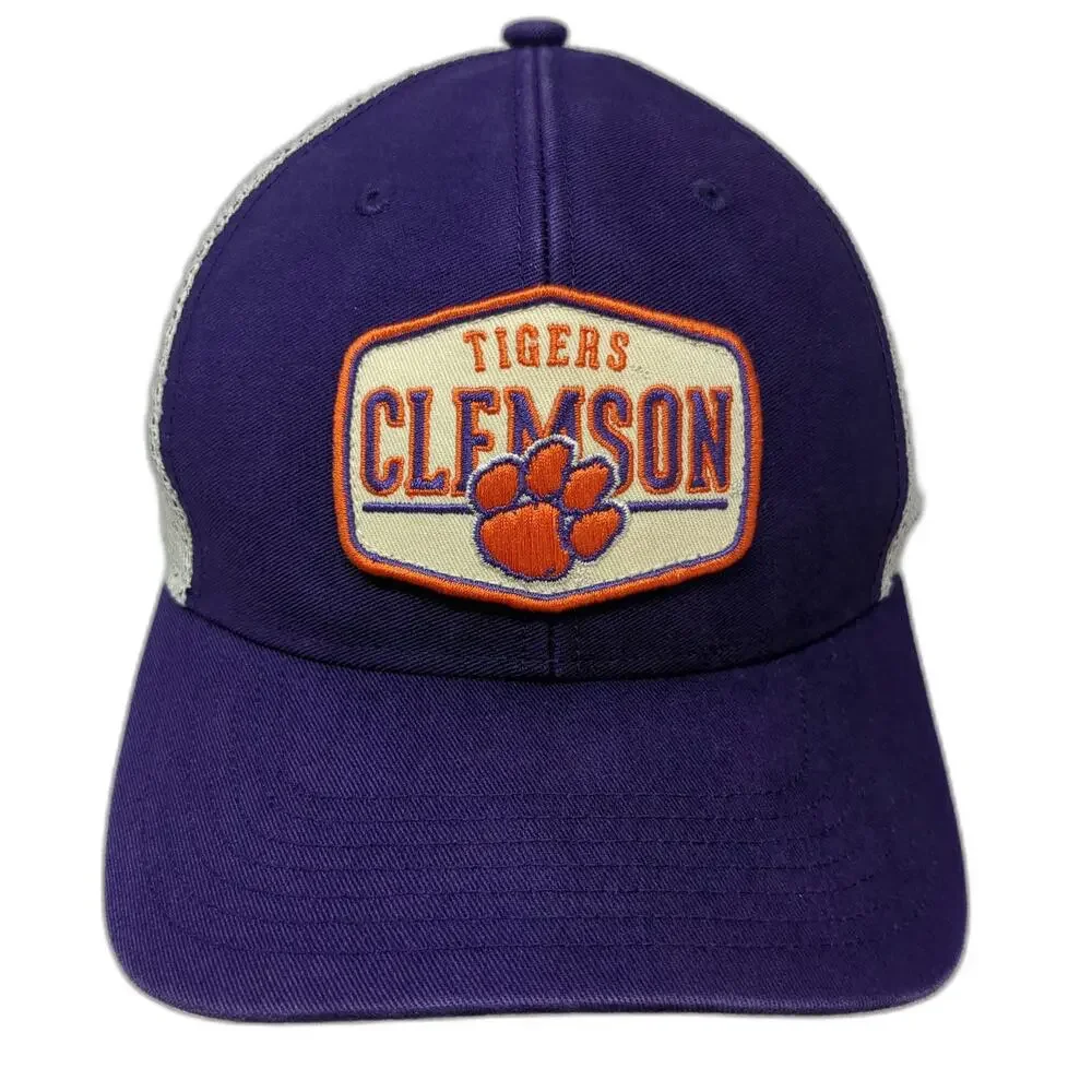 Clemson Tigers NCAA '47 Trucker Hat Purple One Size Mesh Snapback Patch Logo
